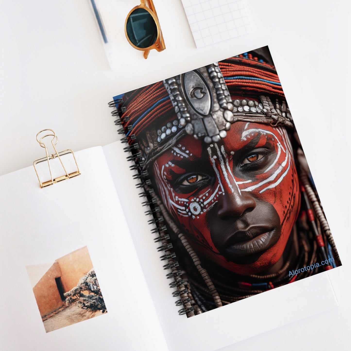 Spiral Notebook - Ruled Line. Maasai Warrior.