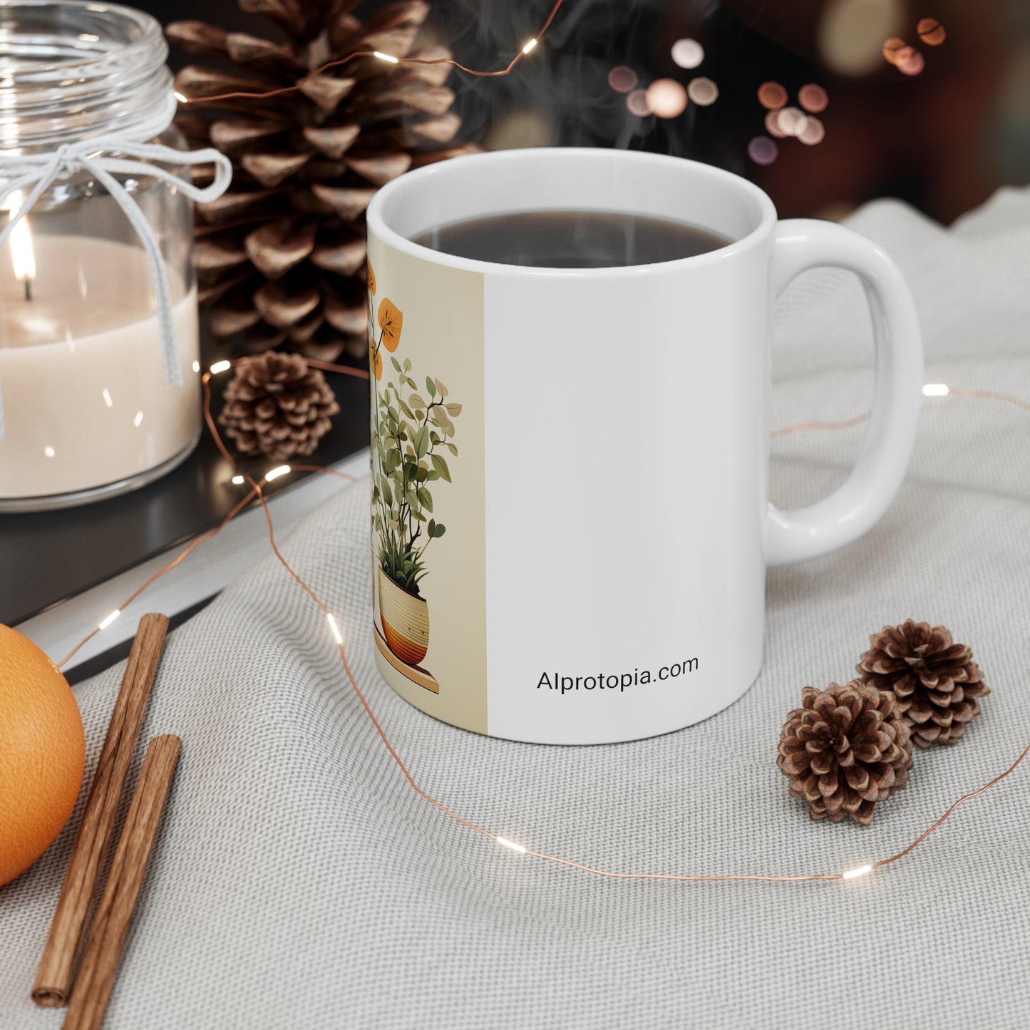 Planting Is Breathing. Plants. Gardening. Nature. Plant Lover. Artificial Intelligence Gift. Ceramic Mug 11oz.