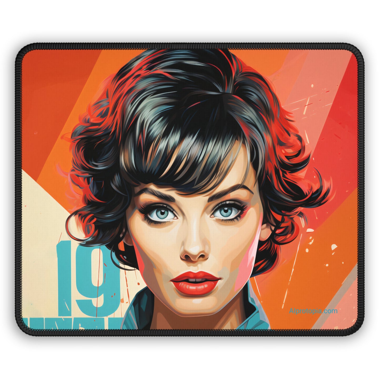 Gaming Mouse Pad. Italian 19. AI art. Pop art. Italy. Girl.