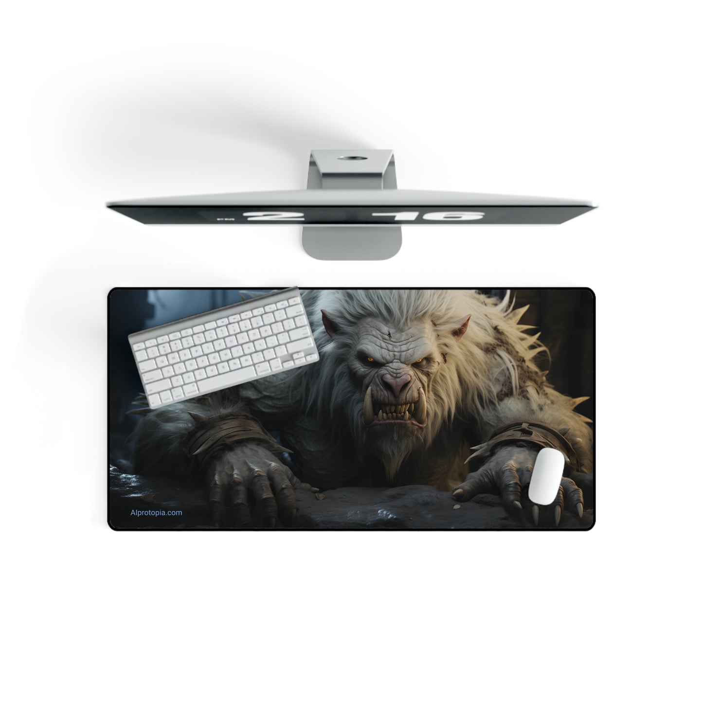 Cave Troll Desk Mat. Fantasy. Troll. Fantasy Art. AI.