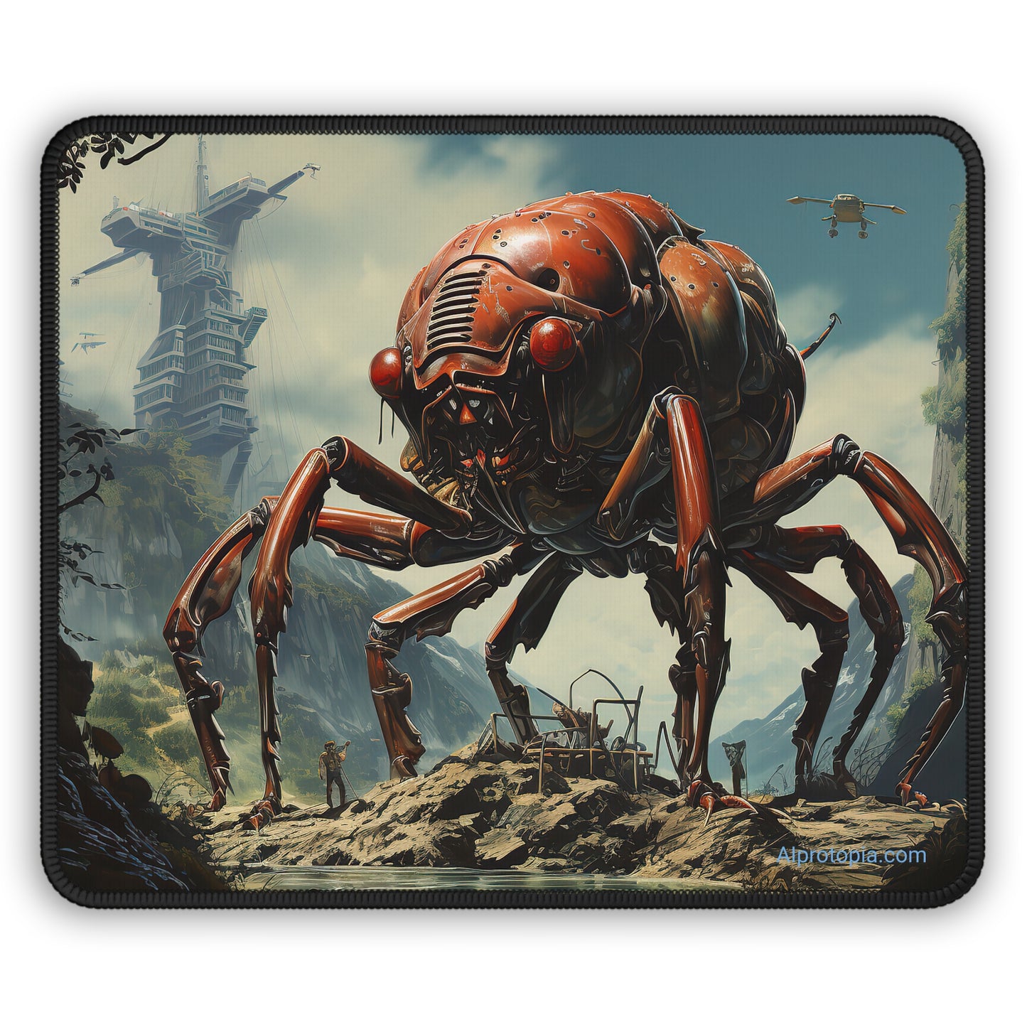 Gaming Mouse Pad. 1950's Pulp Sci-Fi Alien.