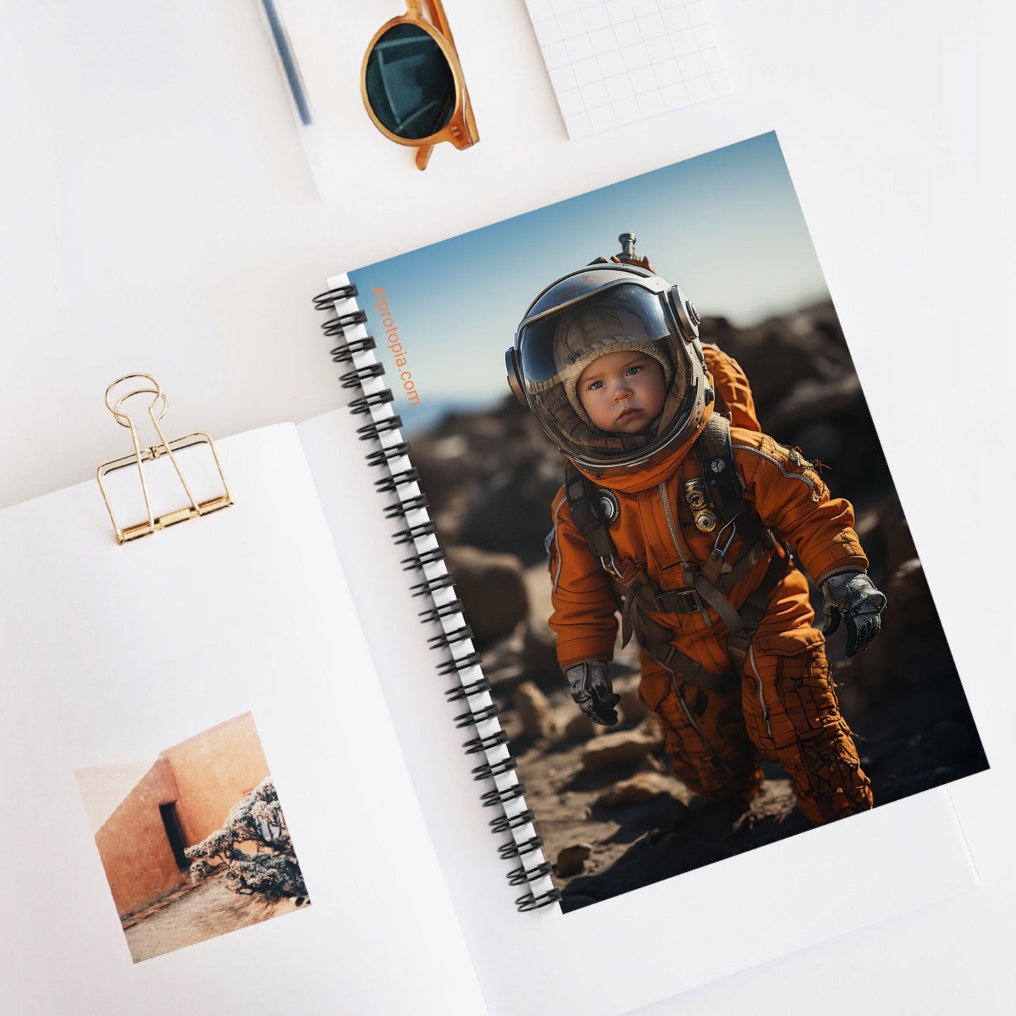 Spiral Notebook - Ruled Line. Baby on Mars.