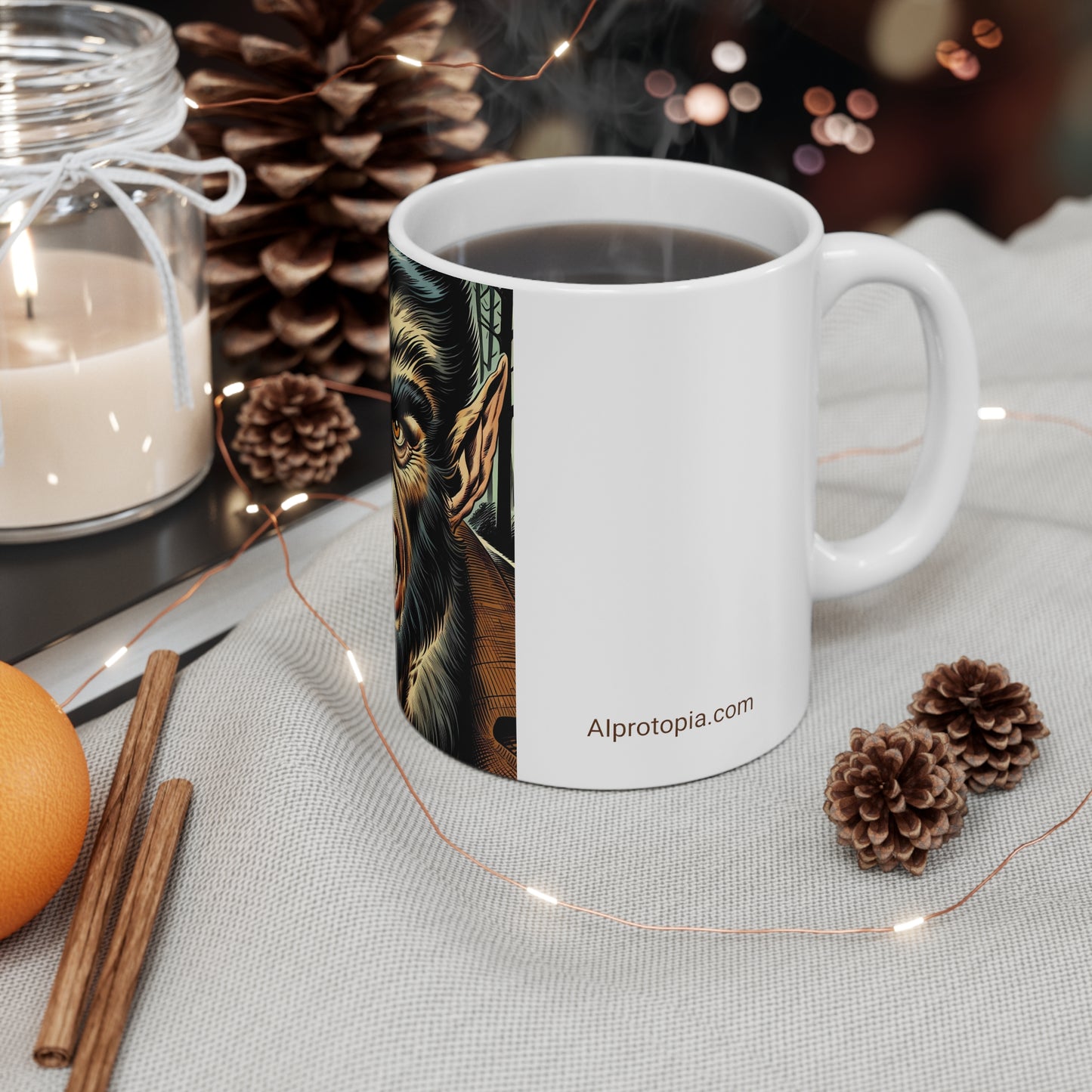 Unleash Your Beast! Werewolf. AI Art. Monsters. Artificial Intelligence Gift. Ceramic Mug 11oz.