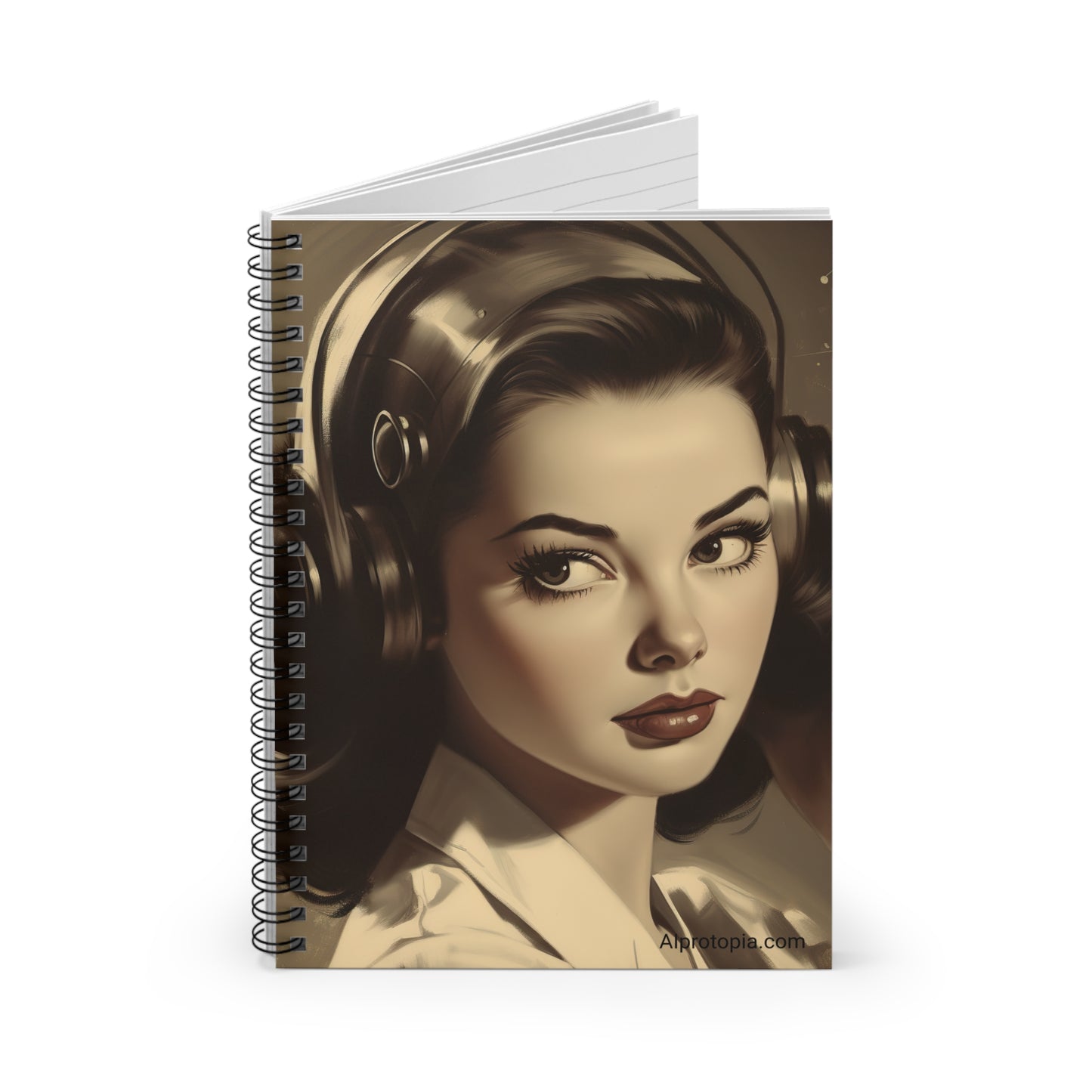 Spiral Notebook - Ruled Line. Vintage Sci-Fi.