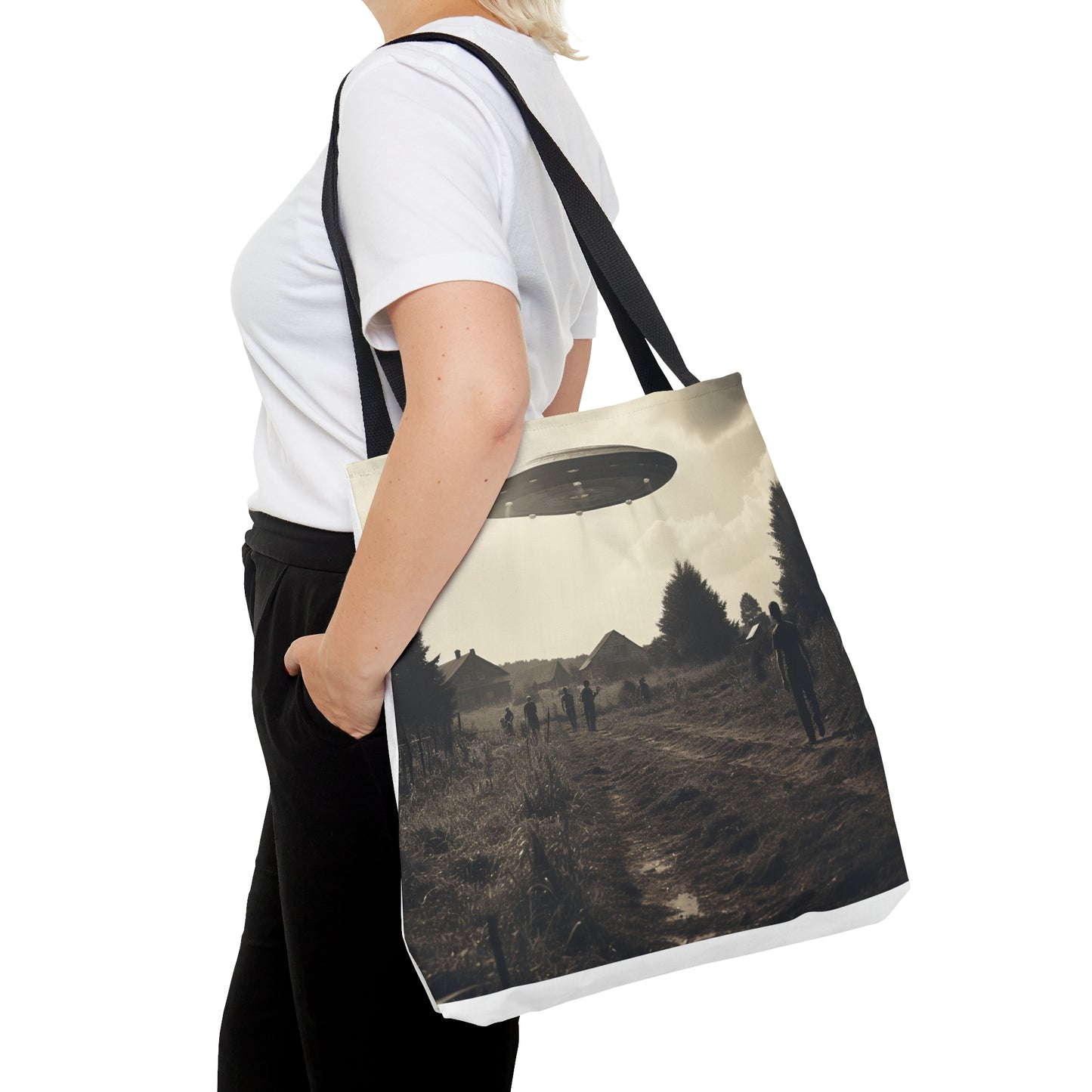 Tote Bag (AOP) UFO: I DO Believe.