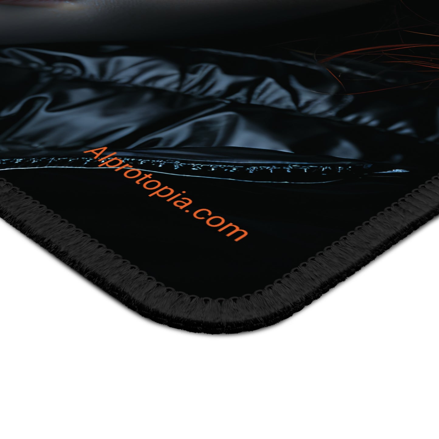 Gaming Mouse Pad. Louder Than Words. AI. AI art. Red Hair.