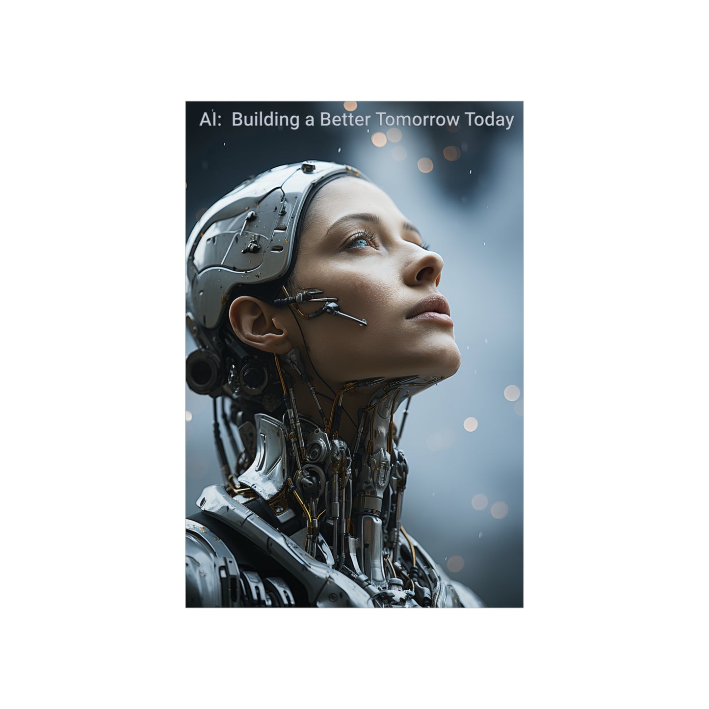 Premium Matte Vertical Poster. AI: Building a Better Tomorrow Today. AI Poster. Artificial Intelligence.