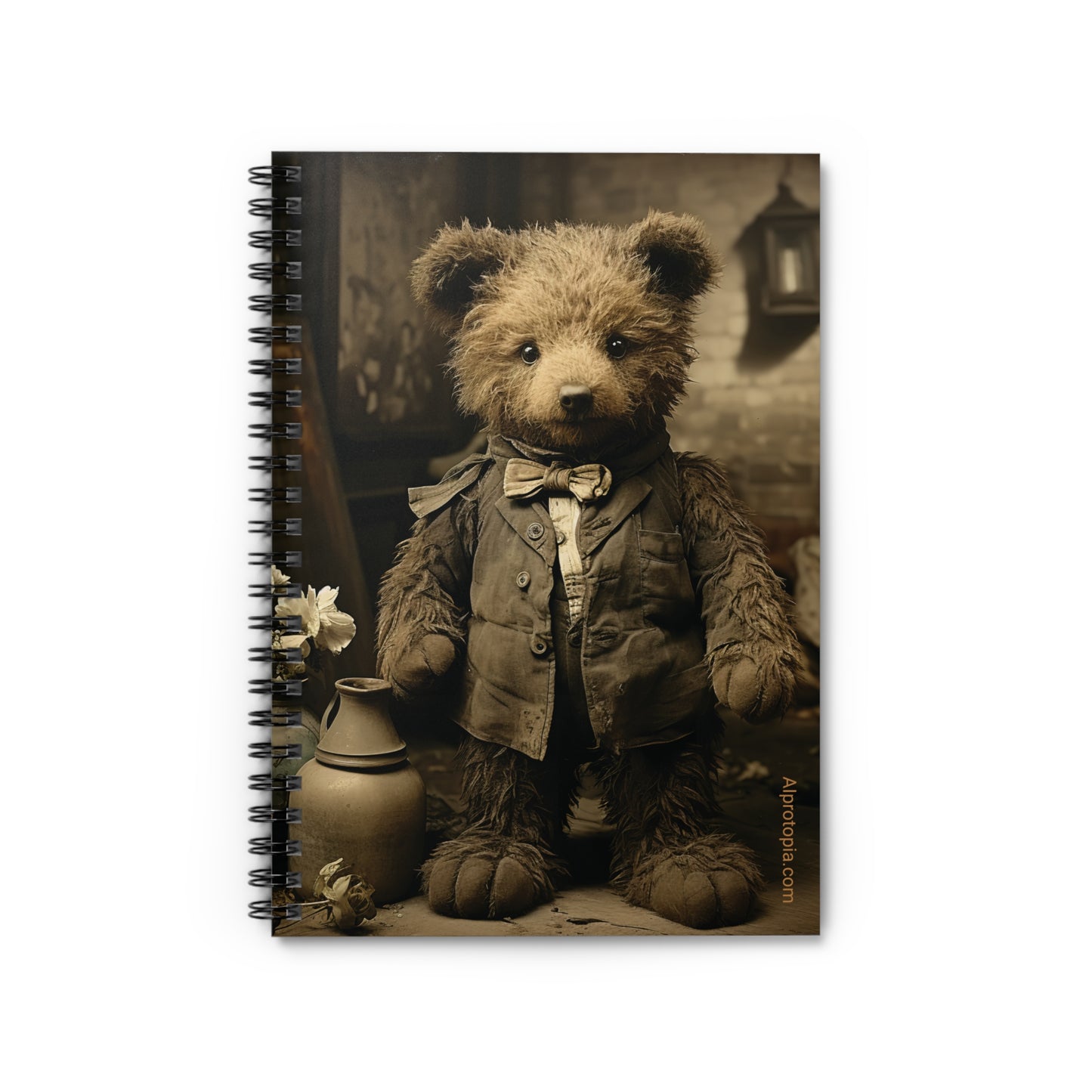 Spiral Notebook - Ruled Line. Vintage Teddy Bear