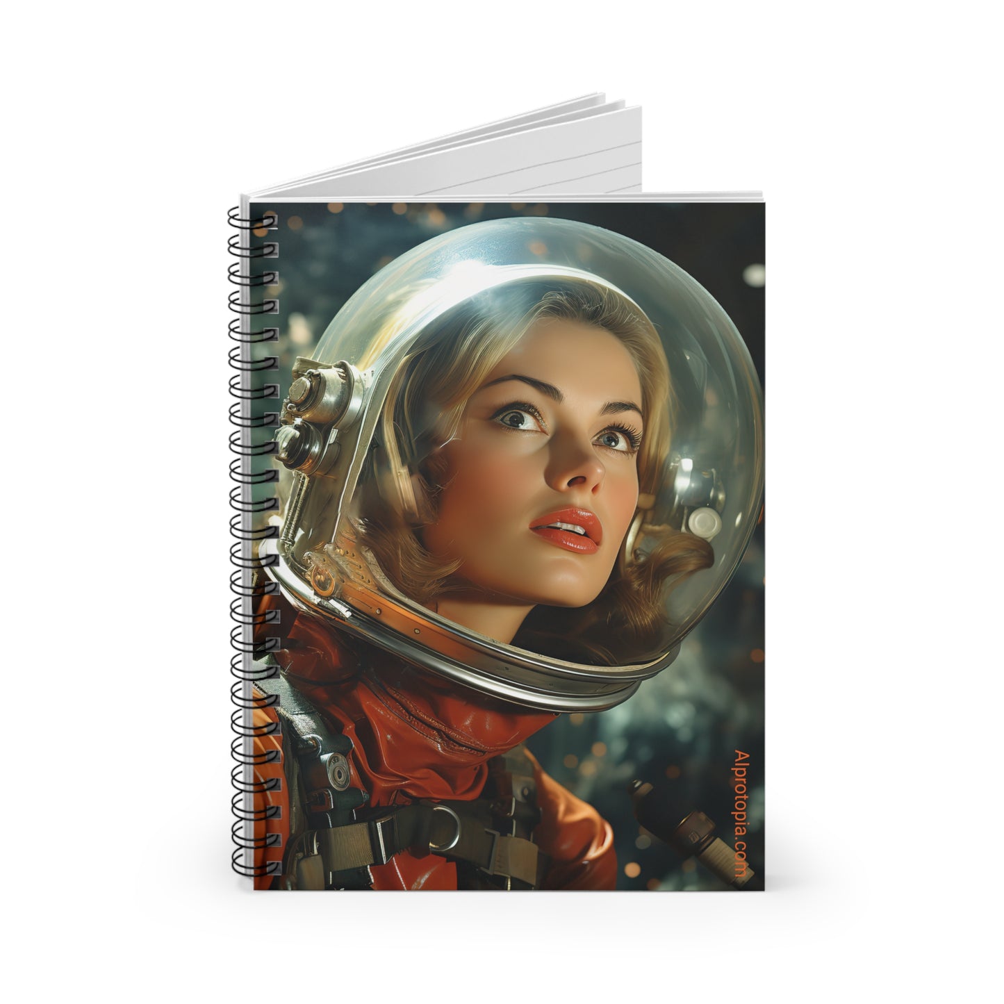 Spiral Notebook - Ruled Line. Alien Worlds Astronaut.