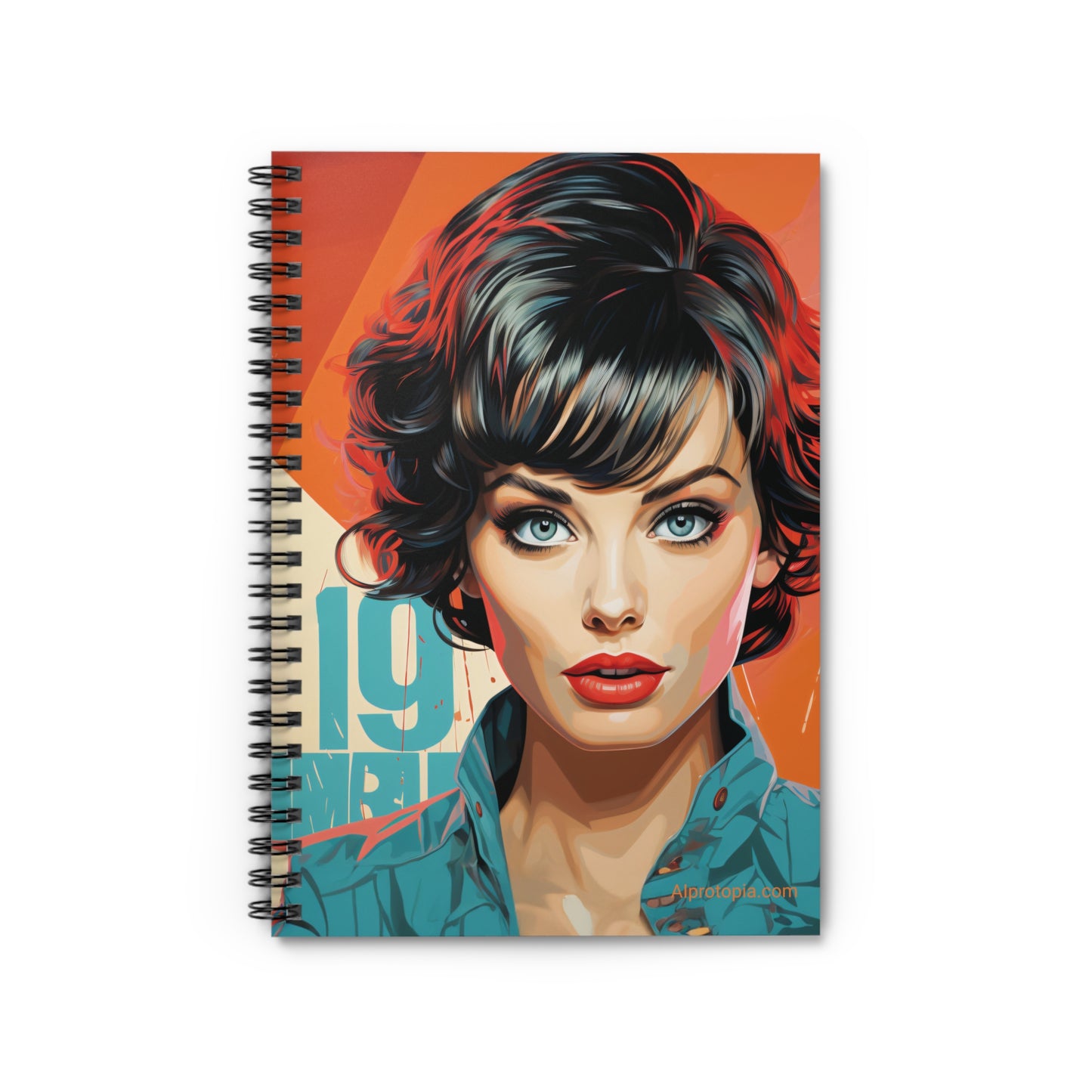 Spiral Notebook - Ruled Line. Italian 19. Italy. AI Art. Pop Art.