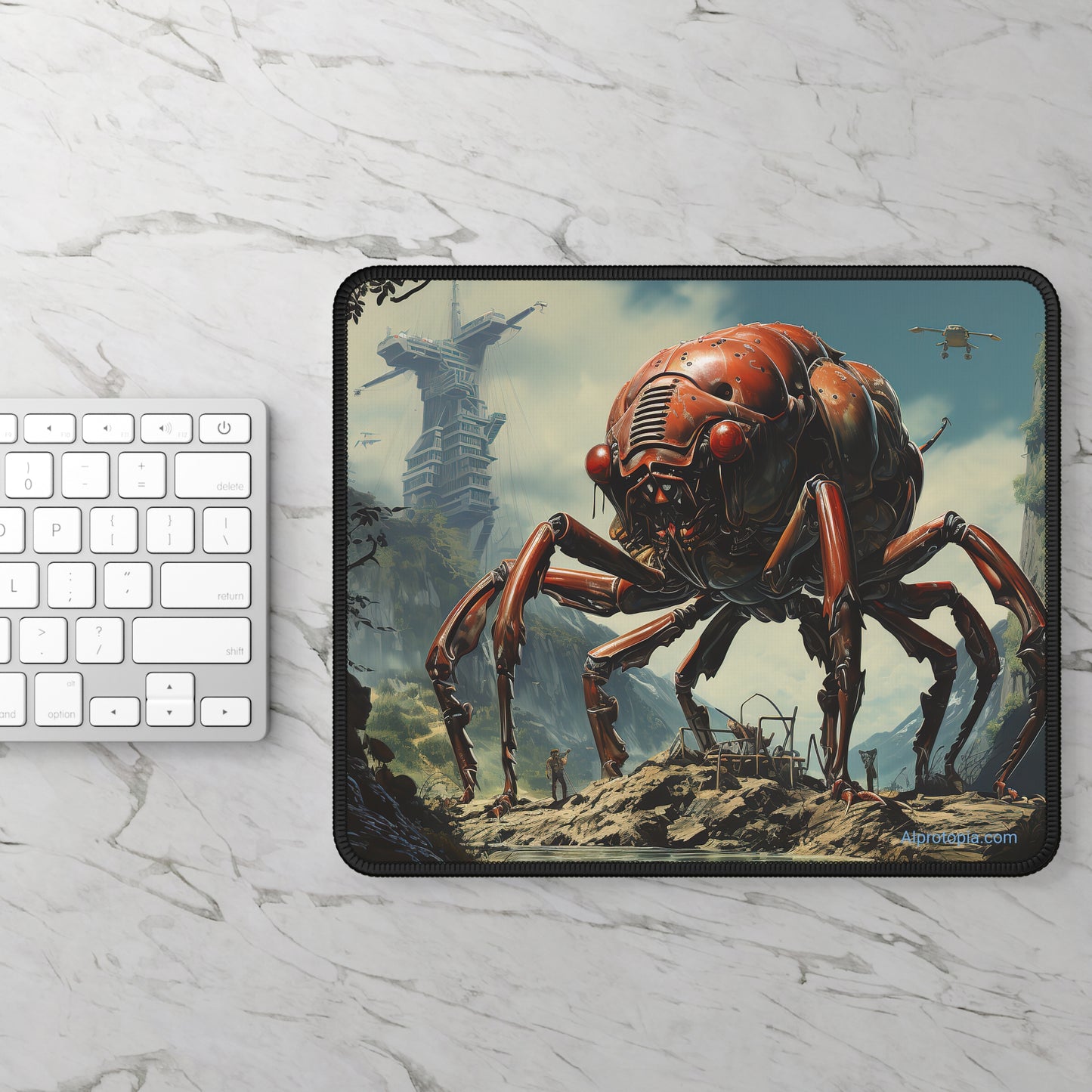 Gaming Mouse Pad. 1950's Pulp Sci-Fi Alien.