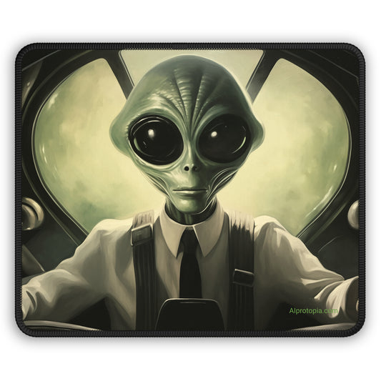 Alien Mouse Pad. Alien. Sci-Fi. Space. UFO. UAP. AI Art.