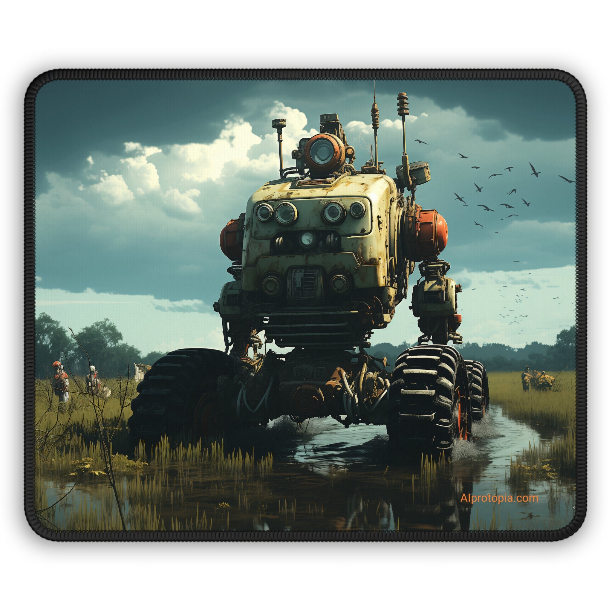 Rusty Bot Tractor Mouse Pad. Robots. Sci-Fi. Robotics. AI Art. – AIprotopia