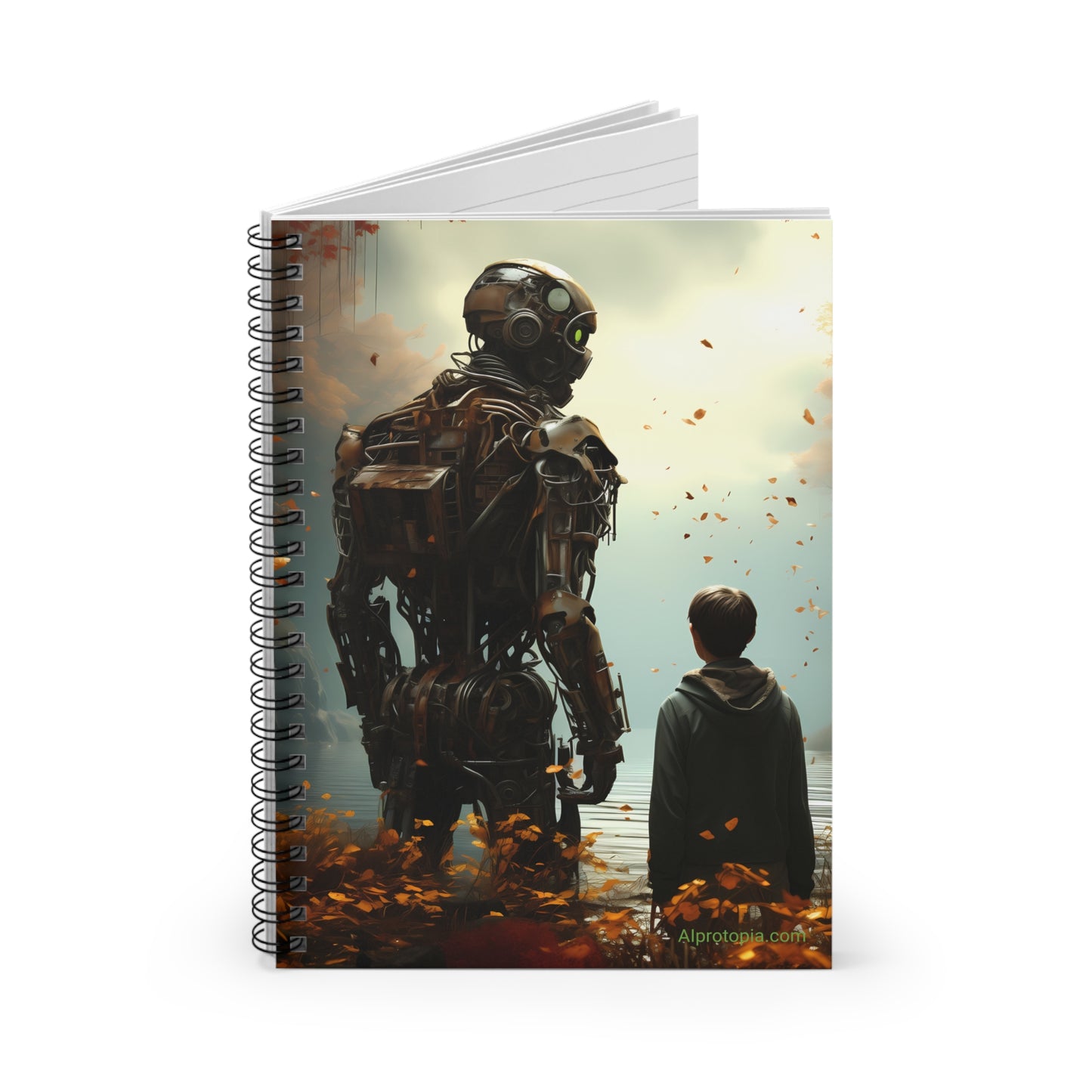 AI Bodyguard spiral Notebook. AI art.