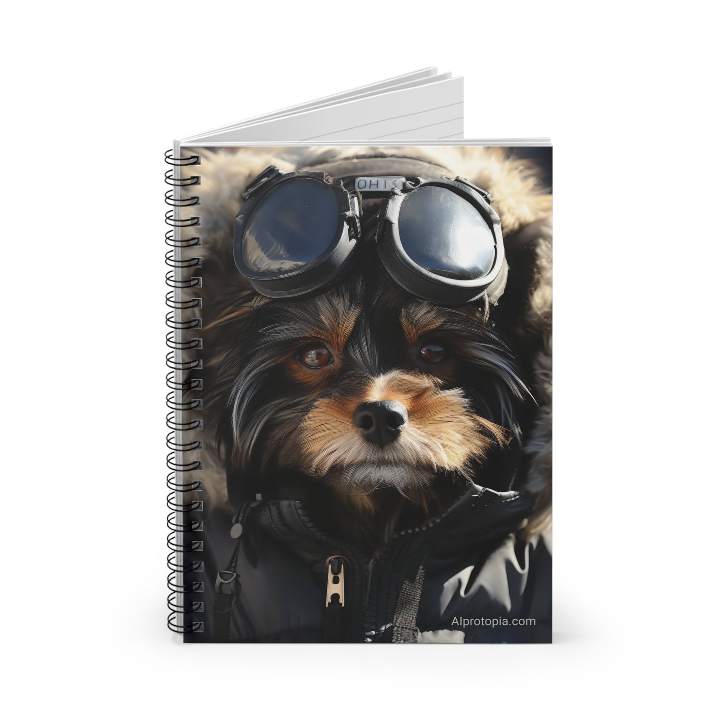 Arctic Yorkie Spiral Notebook - Ruled Line. Dogs. Yorkie. Pets.