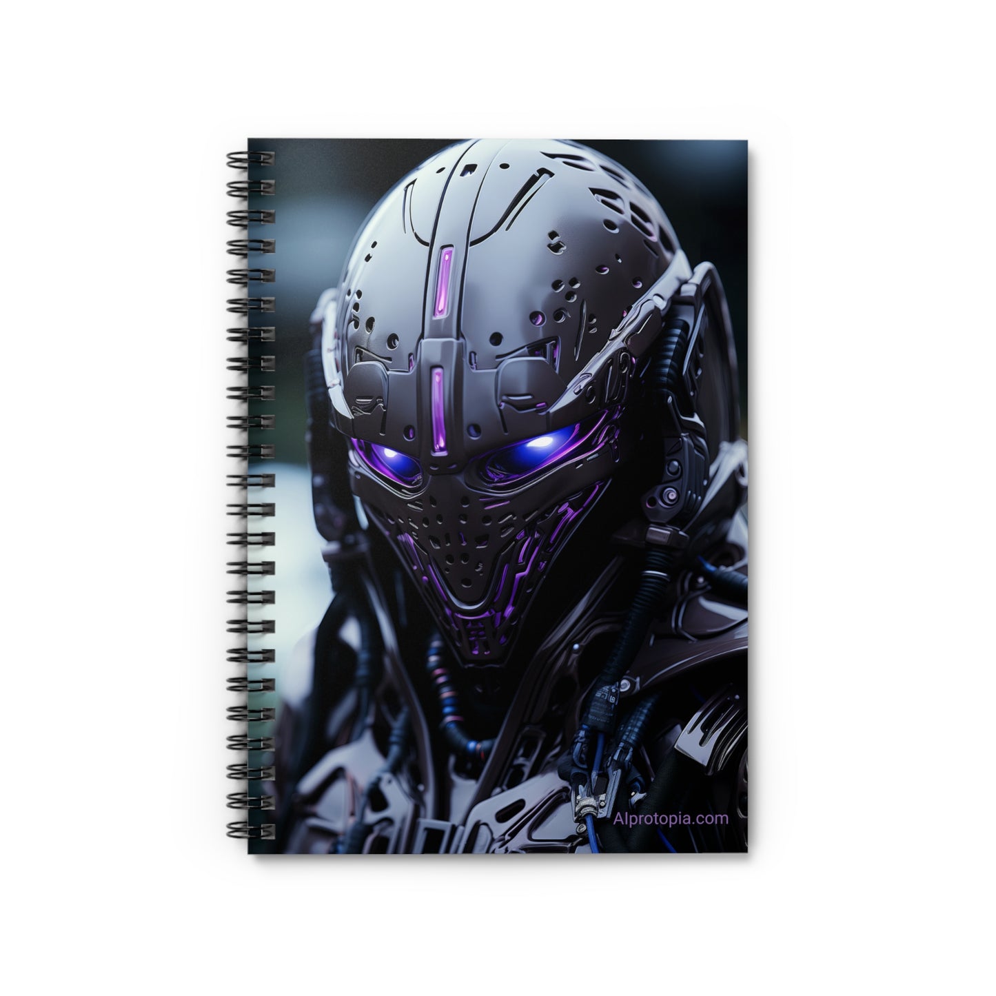 Alien Invader Spiral Notebook - Ruled Line. Aliens. AI Art. AI Notebook. AI Notepad. Sci-Fi