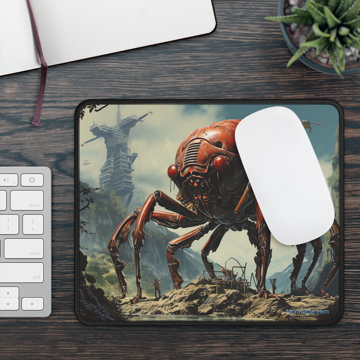 Gaming Mouse Pad. 1950's Pulp Sci-Fi Alien.