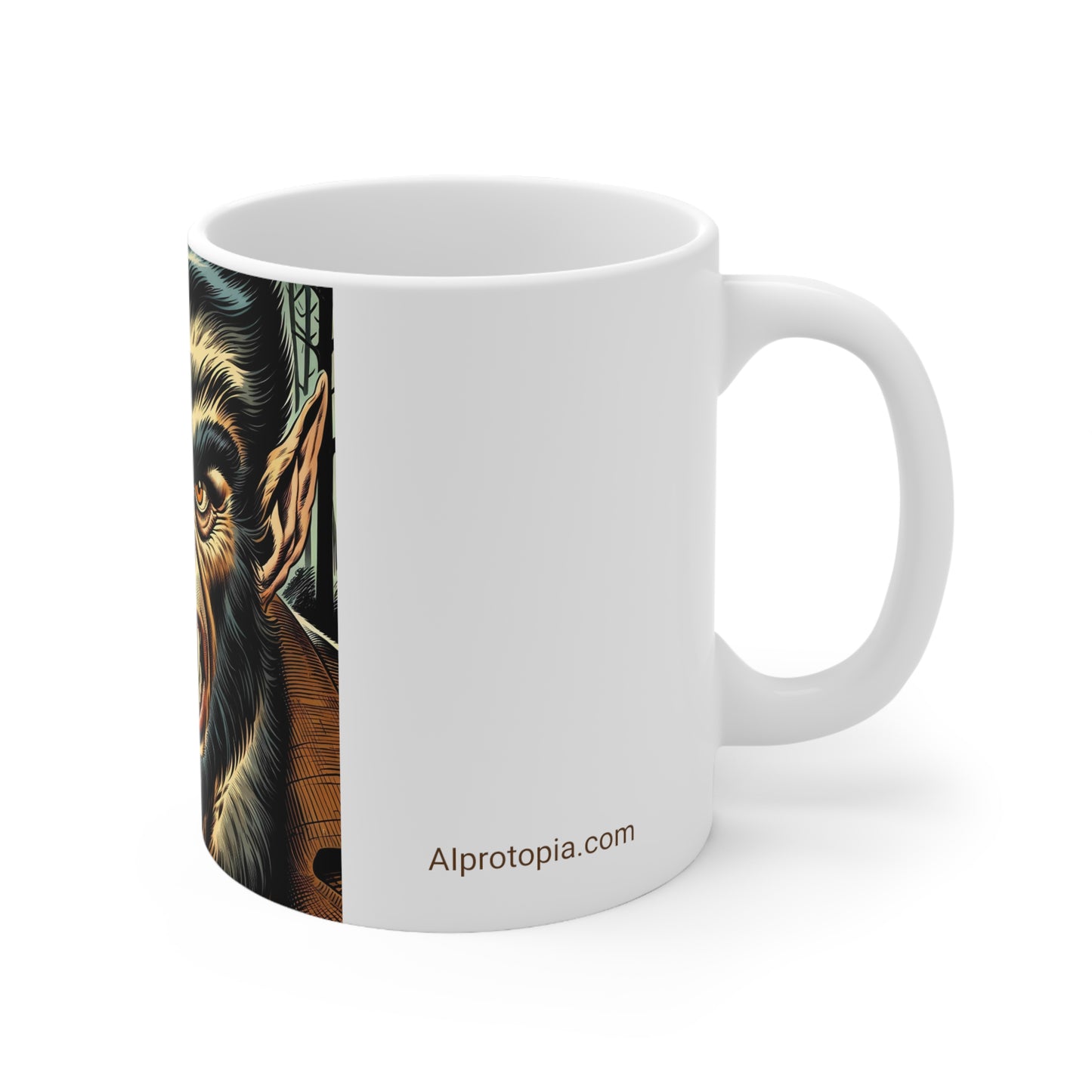 Unleash Your Beast! Werewolf. AI Art. Monsters. Artificial Intelligence Gift. Ceramic Mug 11oz.
