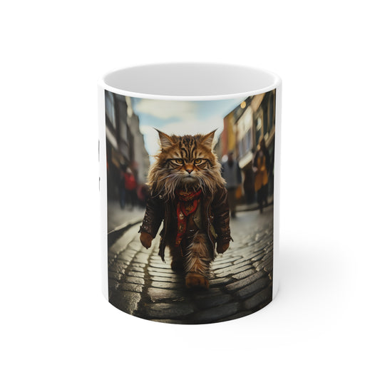 Sexy Cat Coffee Mug. Cats. Cool. AI Art. Artificial Intelligence Gift. Ceramic Mug 11oz.