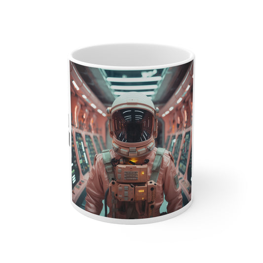 AI Will Find Major Tom. Space. Astronaut. Sci-Fi. AI Art. Artificial Intelligence Gift. Ceramic Mug 11oz.