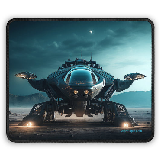 Starship on Alien World Mouse Pad. Space. Sci-Fi. Spaceships. AI Art.