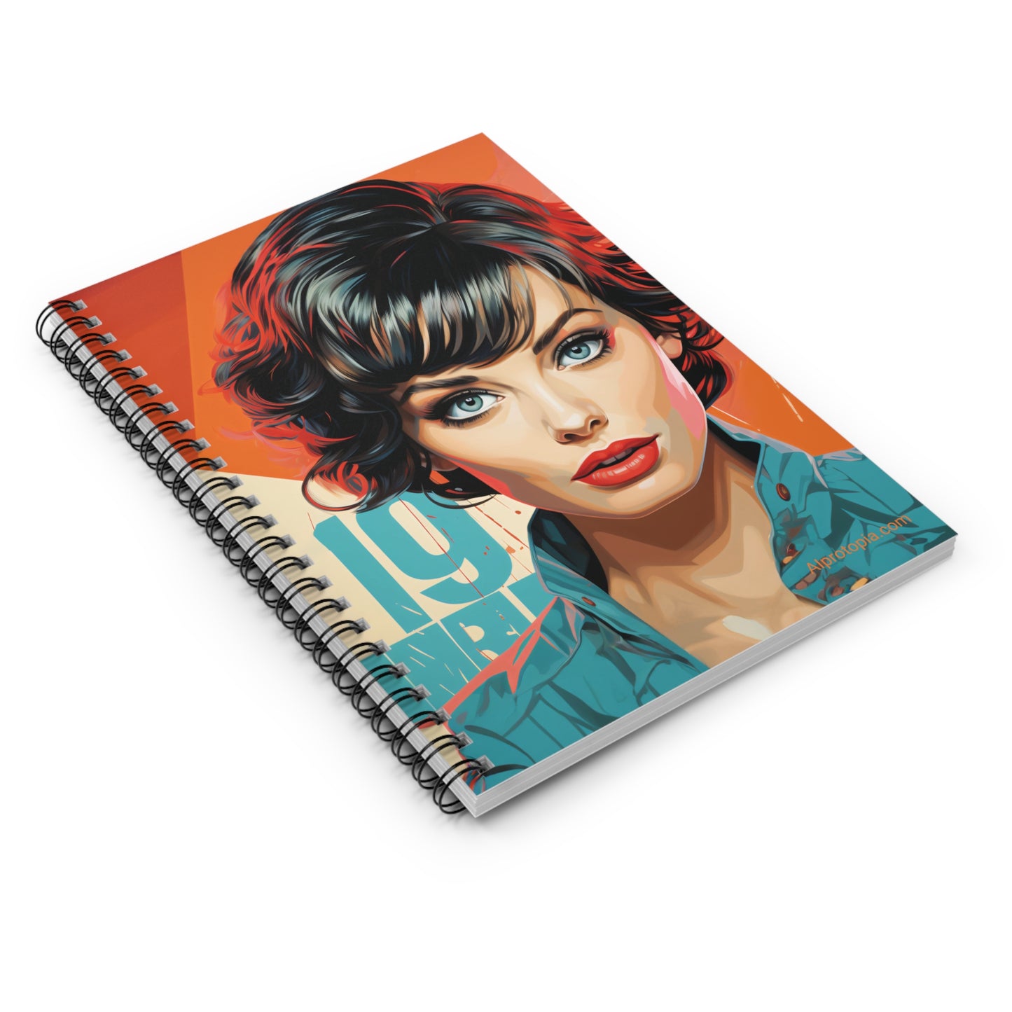 Spiral Notebook - Ruled Line. Italian 19. Italy. AI Art. Pop Art.