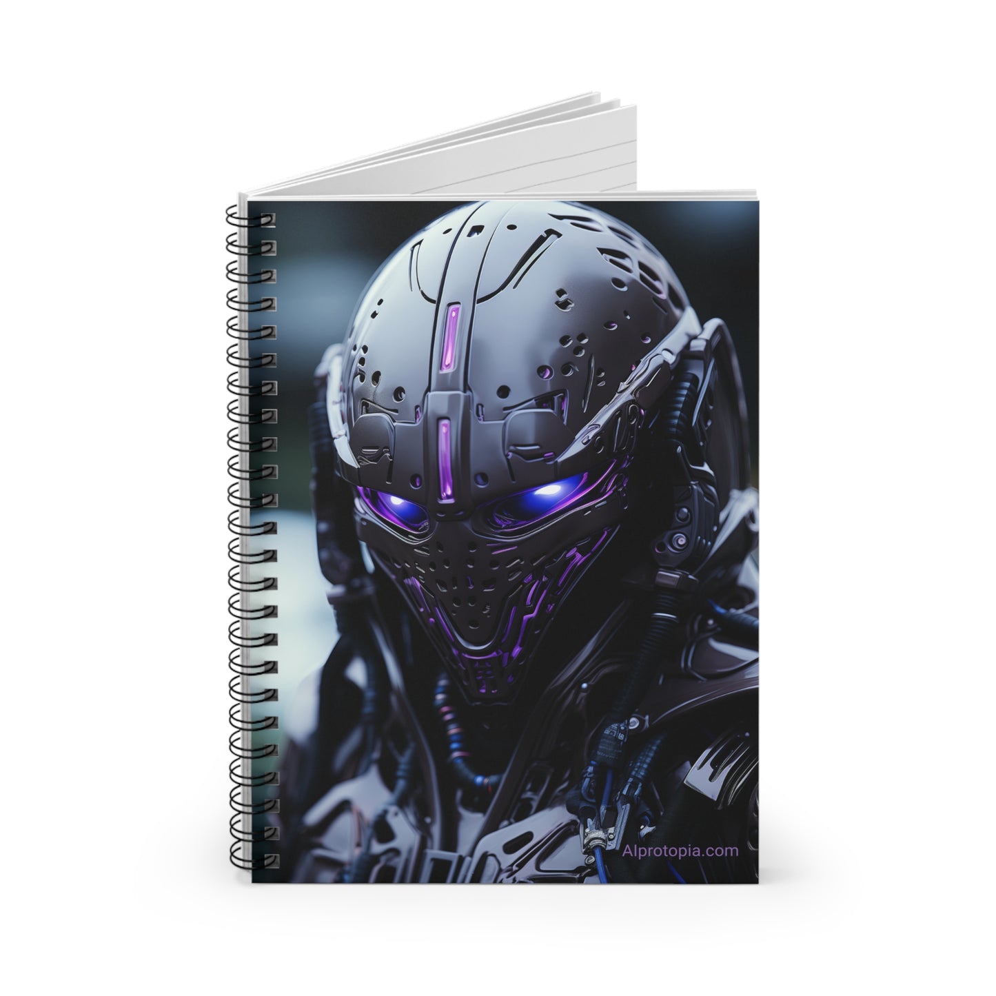Alien Invader Spiral Notebook - Ruled Line. Aliens. AI Art. AI Notebook. AI Notepad. Sci-Fi